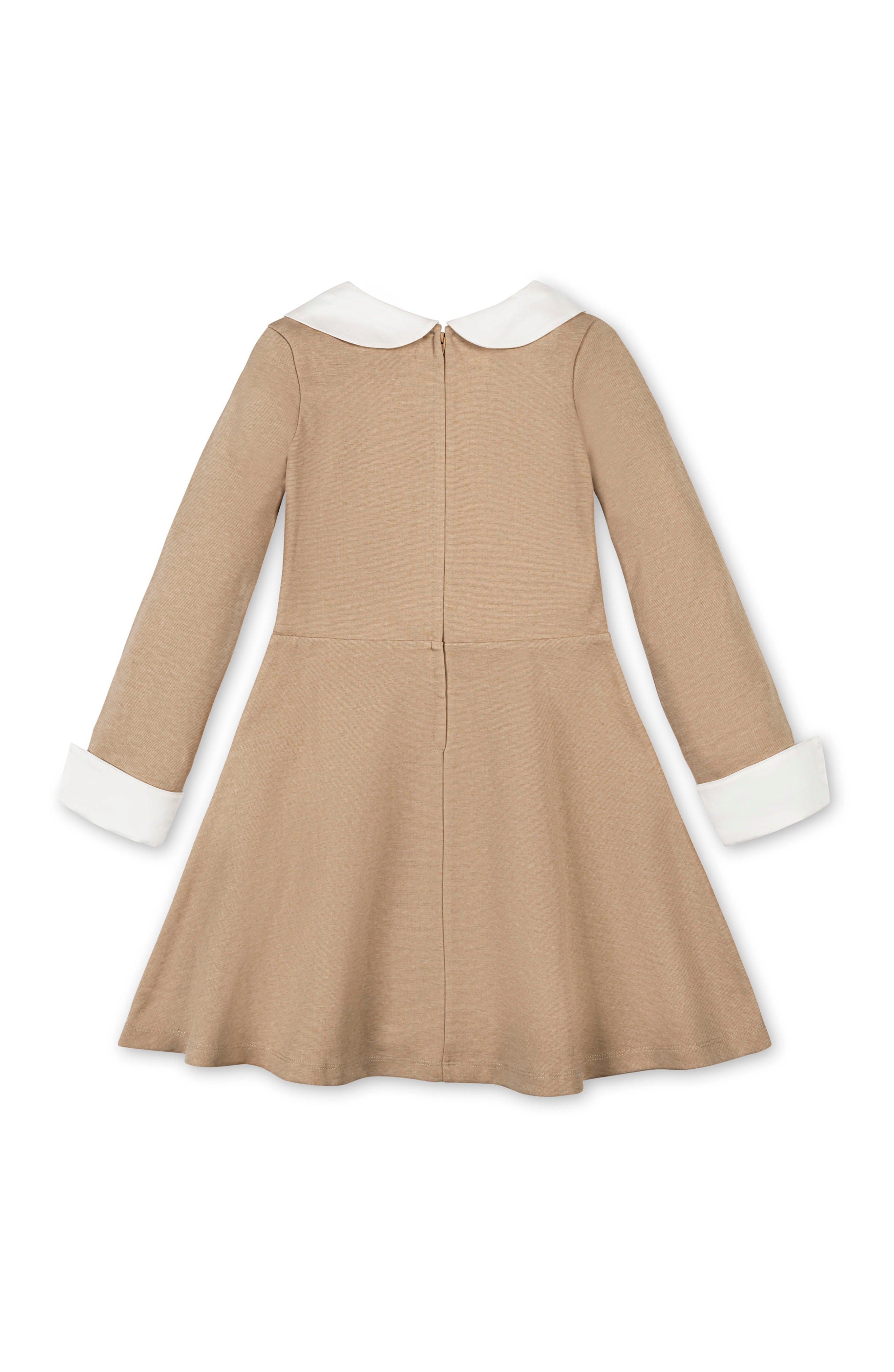 Riu Collar ponte short dress ベージュ Rちゃん Hope & Henry Kids' French Look Ponte Dress with Bow | Nordstrom
