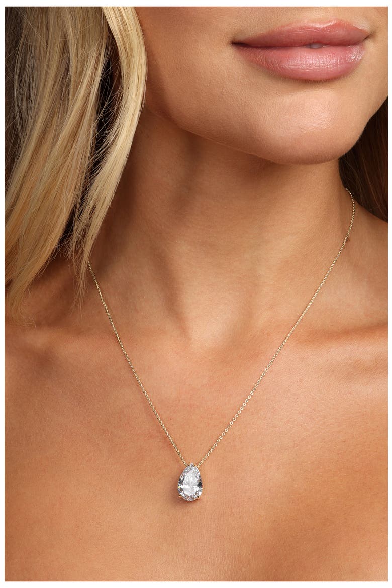 Are You Jealous Pendant Necklace, Alternate, color, GOLD/ WHITE DIAMONETTE