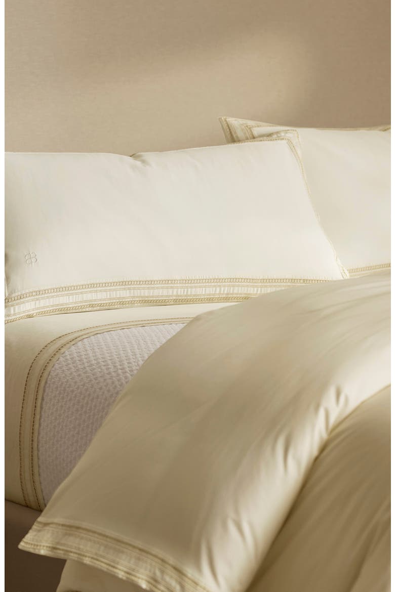 Signature Ladder Stitch Duvet Cover & Shams Set, Alternate, color, CREAM/ SAND