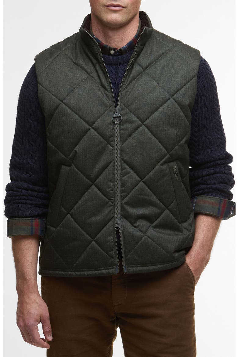 Winter Finn Quilted Vest, Main, color, OLIVE