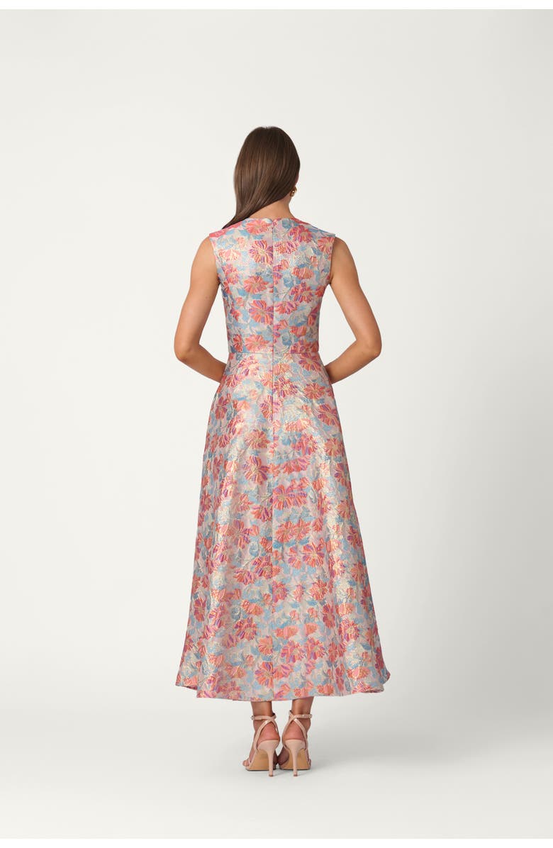 Shoshanna Midnight Vineyard Floral Jacquard Lena Dress, Alternate, color, Coral Multi
