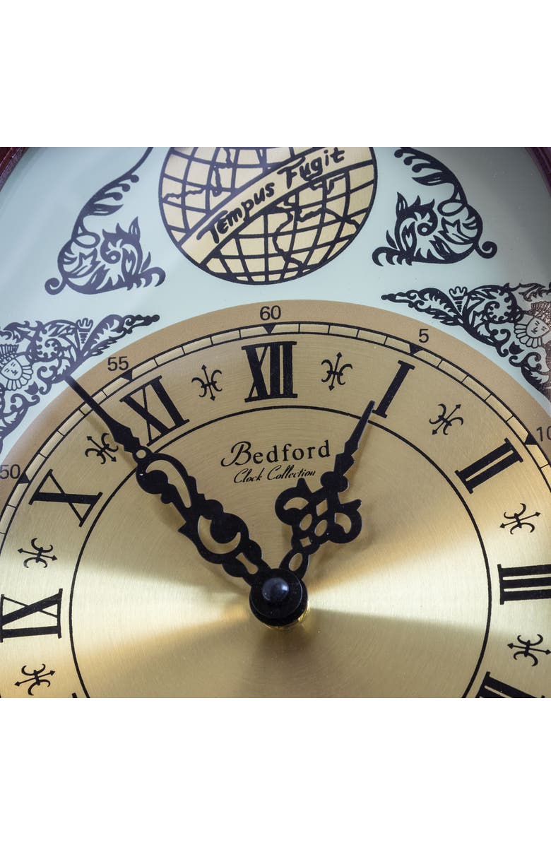 Bedford Clock Collection 38in Chiming Pendulum Wall Clock, Alternate, color, Cherry Oak