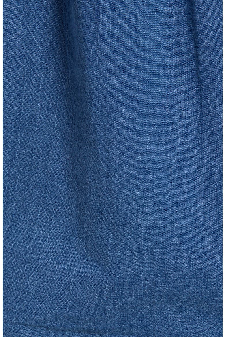 Presley Embroidered Detail Cotton Chambray Top, Alternate, color, DARK INDIGO WASH