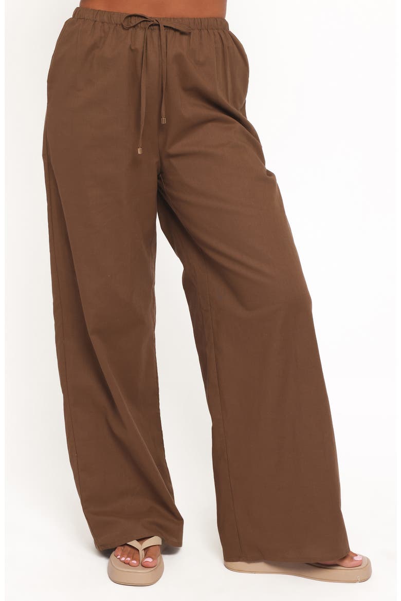 Ember Strapless Cotton & Linen Tunic Top, Main, color, BROWN