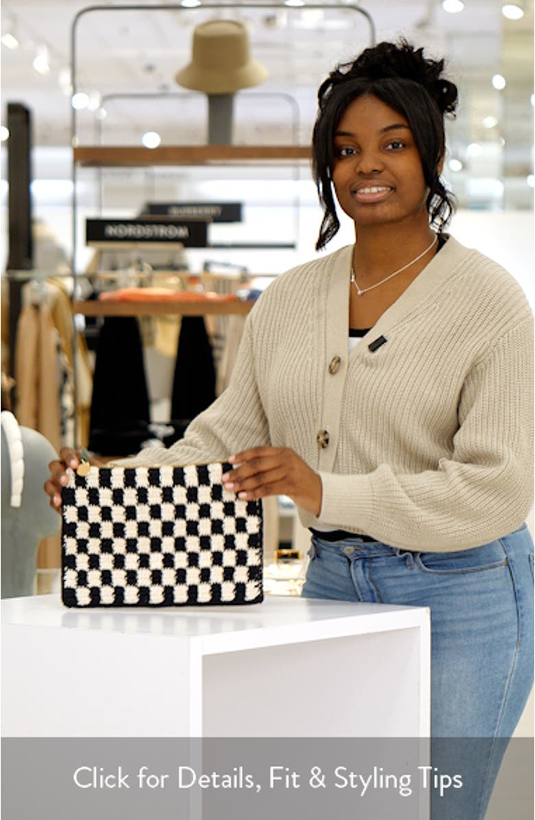Checkerboard Knit Flat Clutch, sales video thumbnail