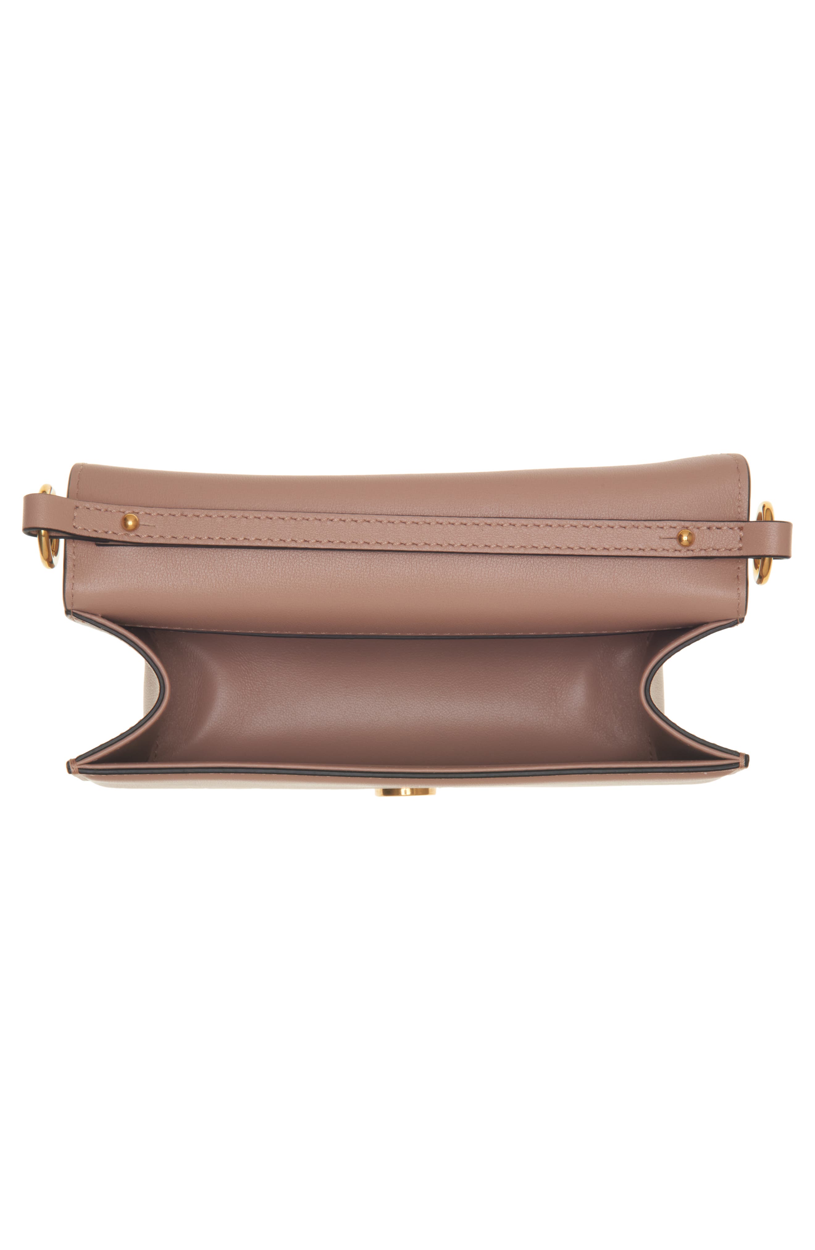 Valentino Garavani Small Locò Leather Shoulder Bag, Alternate, color, Rose Cannelle/ Cream Crystal