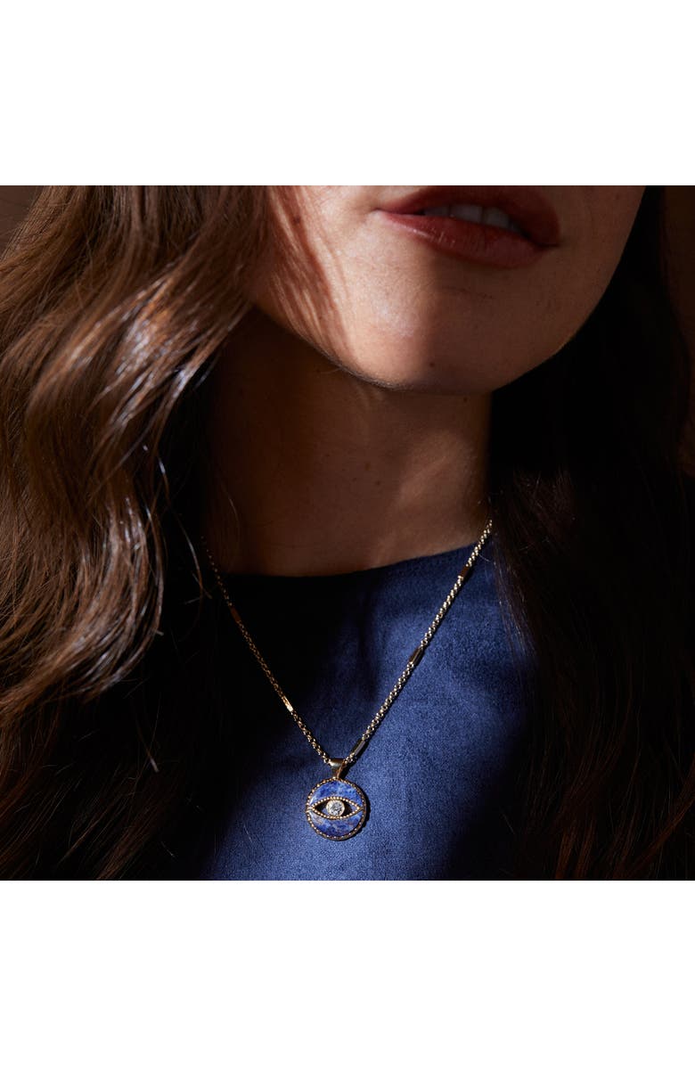 Alex and Ani Evil Eye Necklace, Alternate, color, Gold