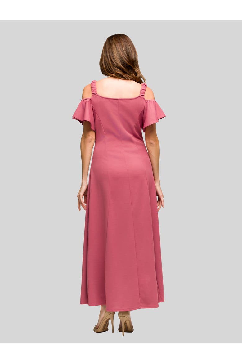 Sleeveless V-Neck Maxi Dress with Pocket Detail, Alternate, color, Rose