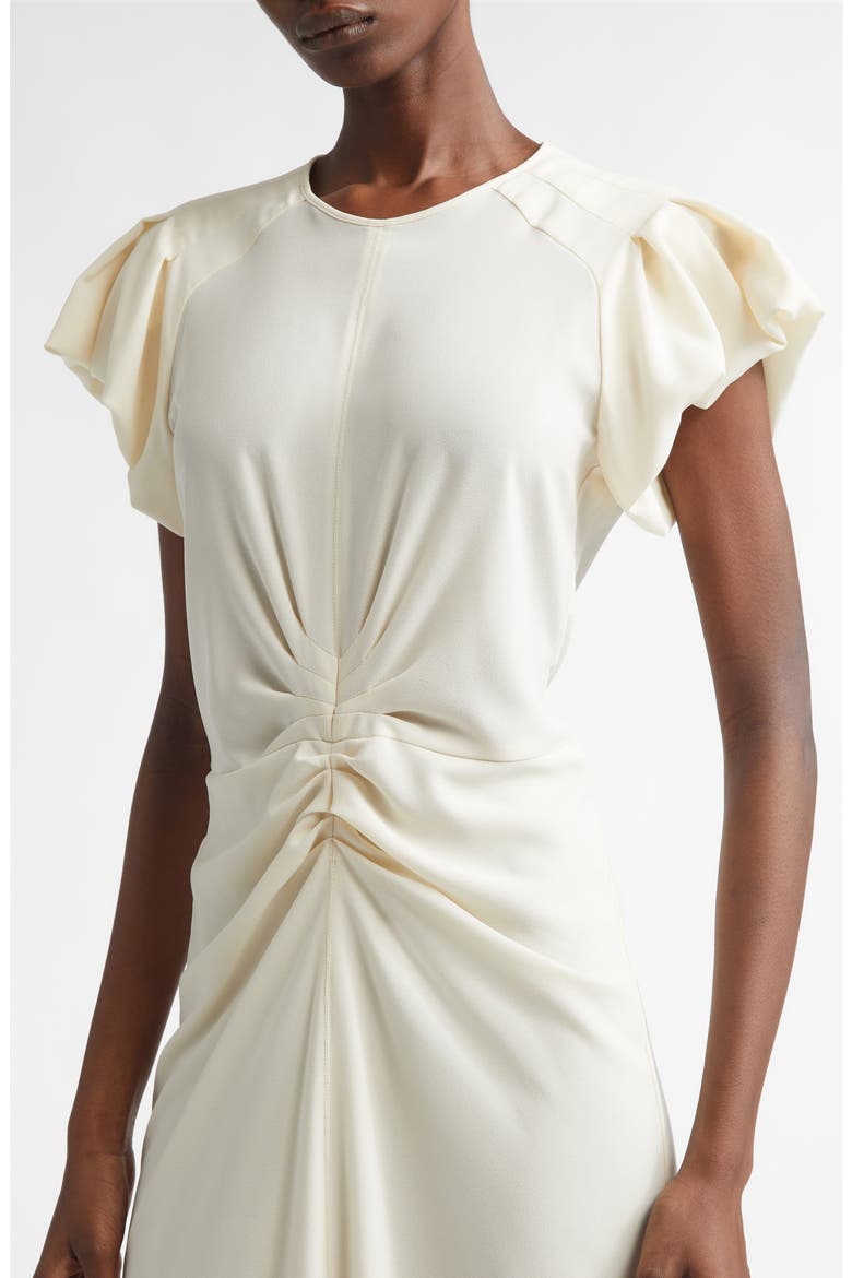 Terena Bubble Sleeve Midi Dress, Alternate, color, ECRU