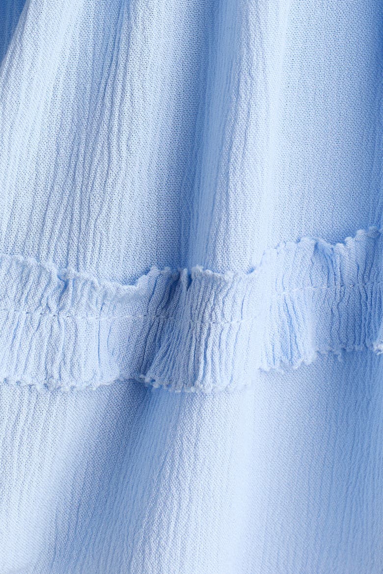 Frill-trimmed Viscose Top, Alternate, color, Light blue