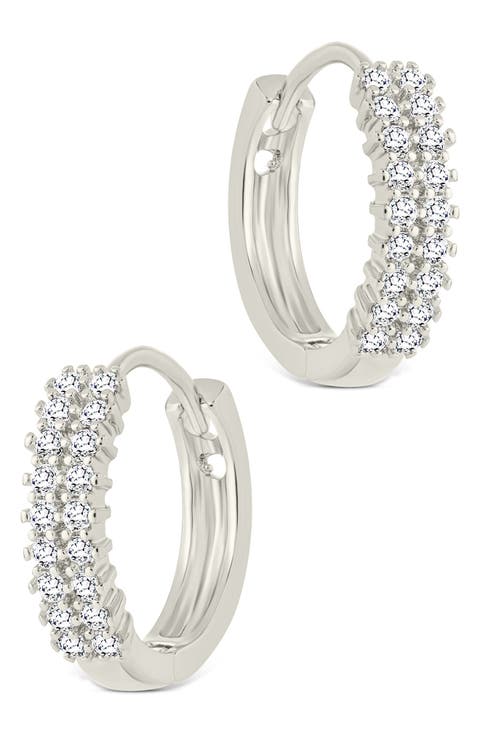 Ximena Cubic Zirconia Pavé Hoop Earrings