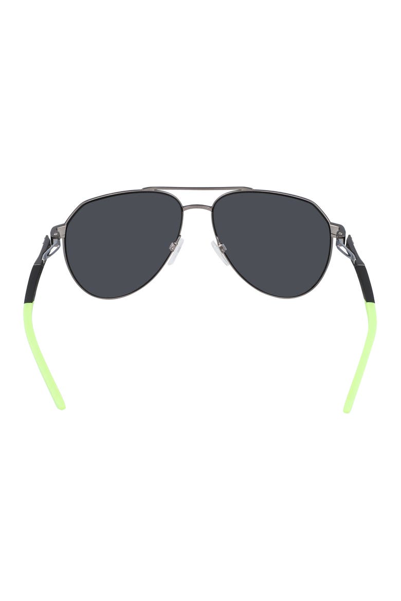 Nine 60mm Aviator Sunglasses, Alternate, color, SATIN GUNMETAL/ GREY SLVR