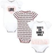Hudson Baby Comfortable All-Cotton Bodysuit 3Pk