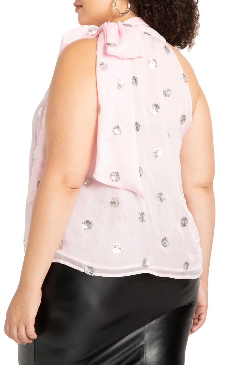 ELOQUII Sequin Dot Sleeveless Blouse, Alternate, color, 