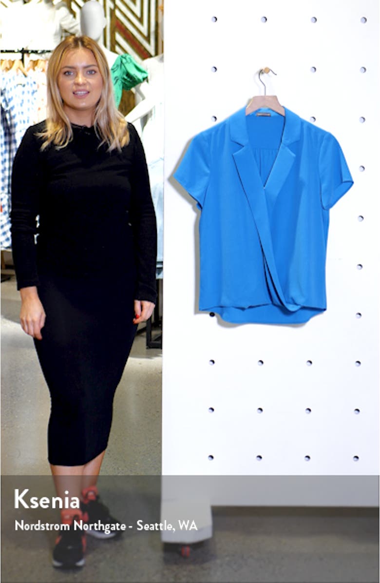 Notch Collar Wrap Front Blouse, sales video thumbnail