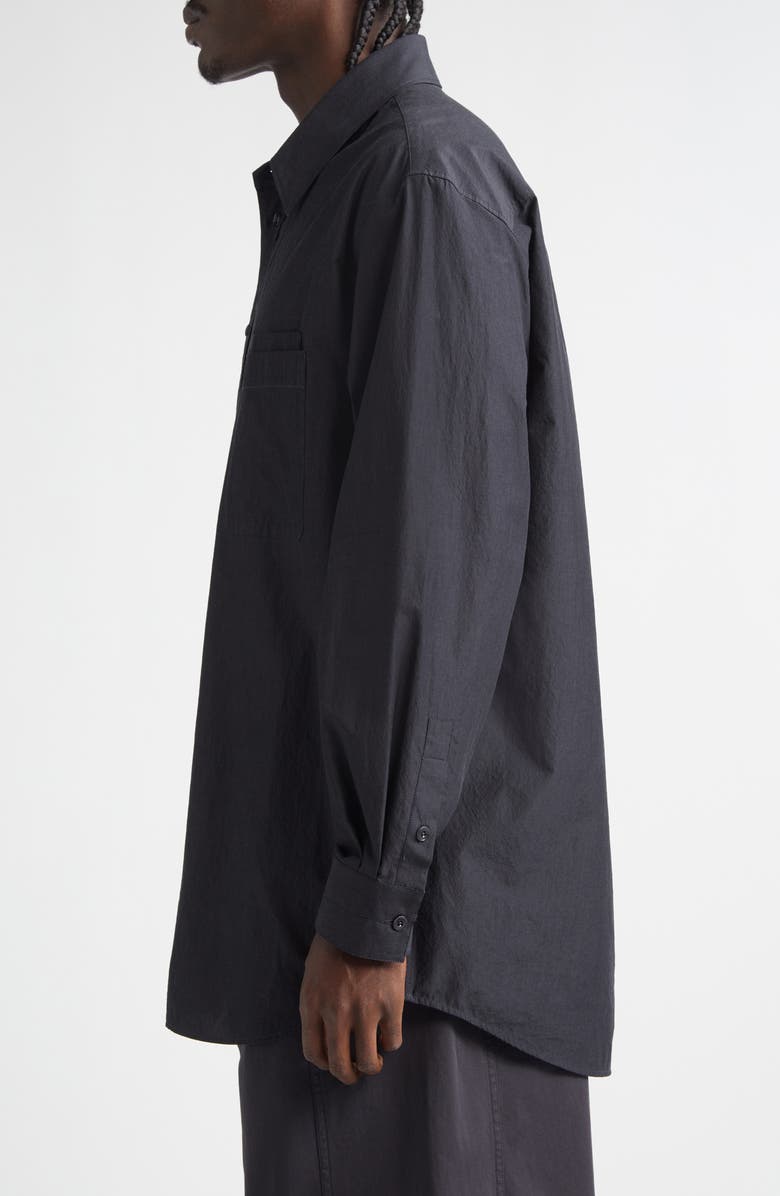 Lemaire Double Pocket Button-Up Shirt, Alternate, color, Charcoal