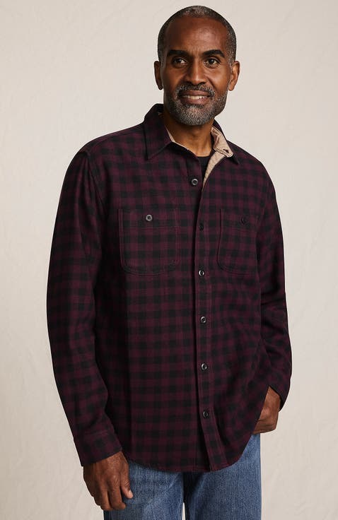 Authentic Flannel Shirt with Corduroy Collar