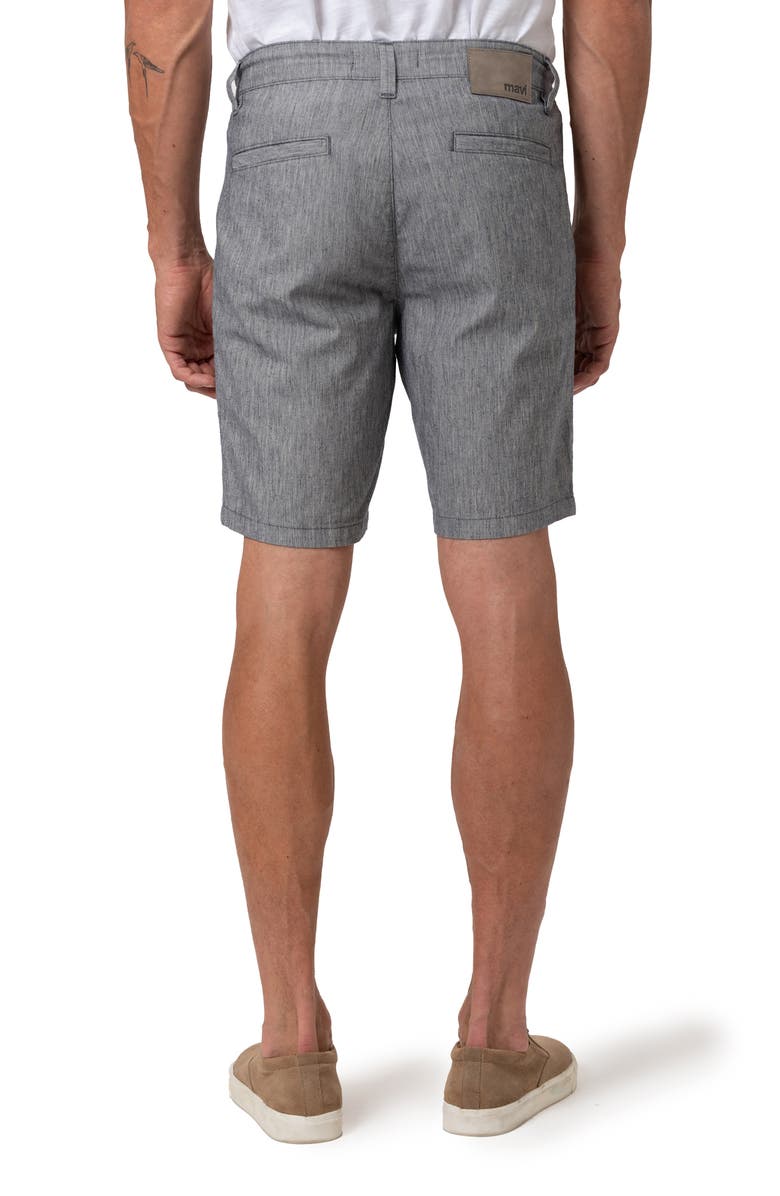 Mavi Jeans Noah Flat Front Slub Cotton & Linen Chino Shorts, Alternate, color, Navy Linen Stripe