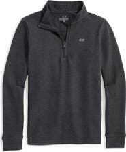 vineyard vines Kids' Saltwater Stripe Quarter Zip Sweatshirt