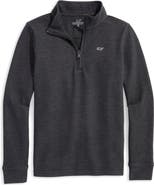 vineyard vines Kids' Saltwater Stripe Quarter Zip Sweatshirt
