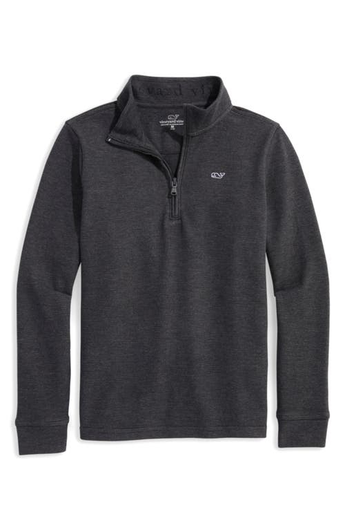 Vineyard Vines Kids' Saltwater Stripe Quarter Zip Sweatshirt In Black