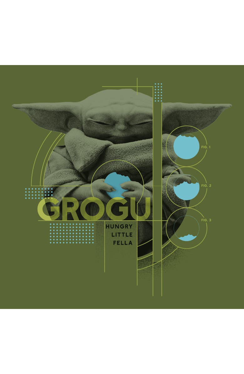 Star Wars: The Mandalorian and Grogu Men's Star Wars The Mandalorian and Grogu The Child Hungry Little Fella Graphic T-Shirt, Alternate, color, Military Green