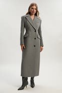 Karen Millen Wool Blend Tailored Fitted Maxi Coat