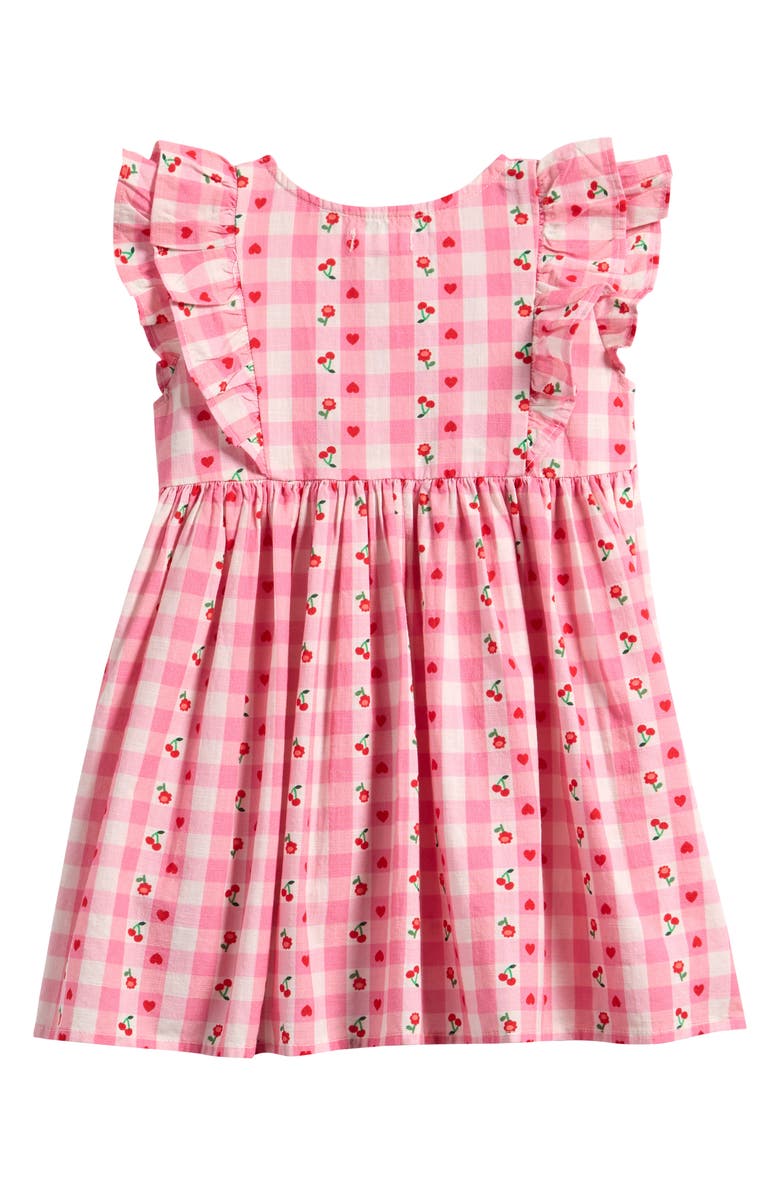 NEXT Kids' Gingham Floral Frill Dress, Alternate, color, Pink