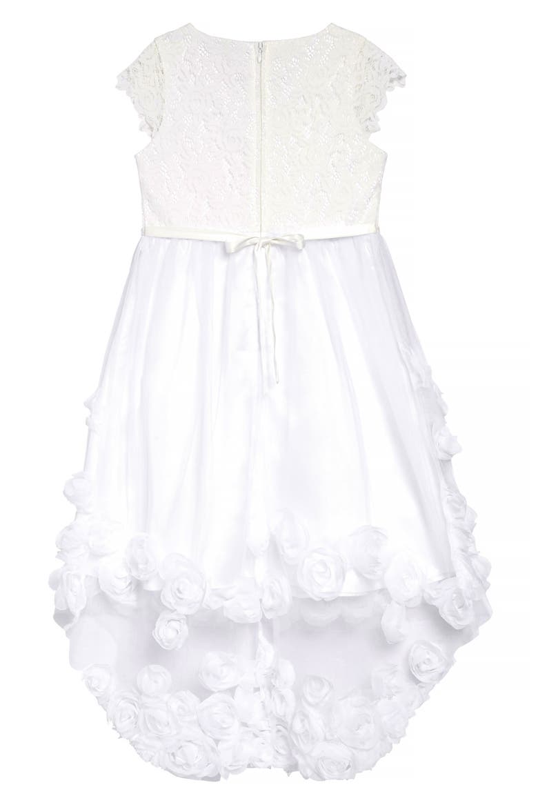 Flutter Sleeve High/Low Dress, Alternate, color, IVORY