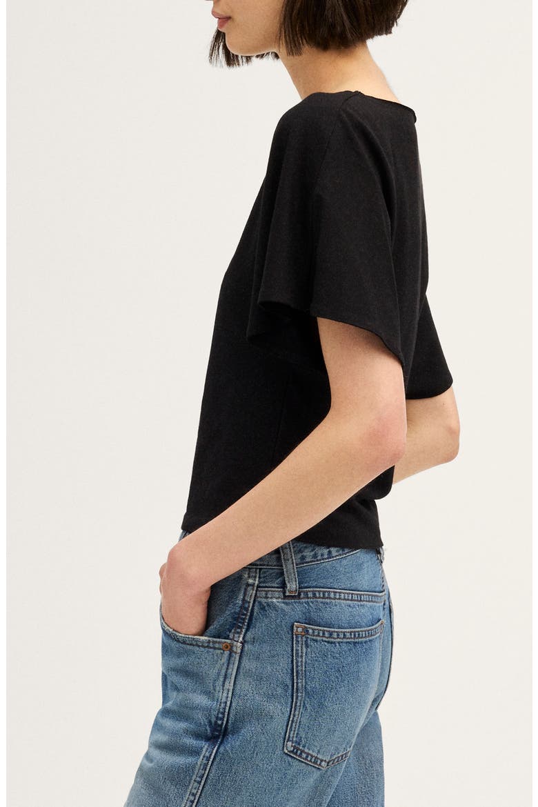 Boatneck Dolman Sleeve Top, Alternate, color, JET BLACK