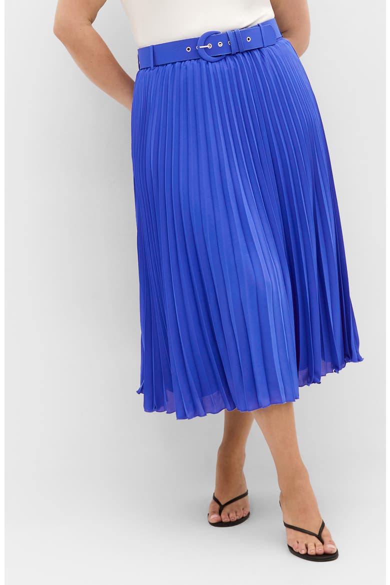 Petra Pleated Skirt, Main, color, CERULEAN