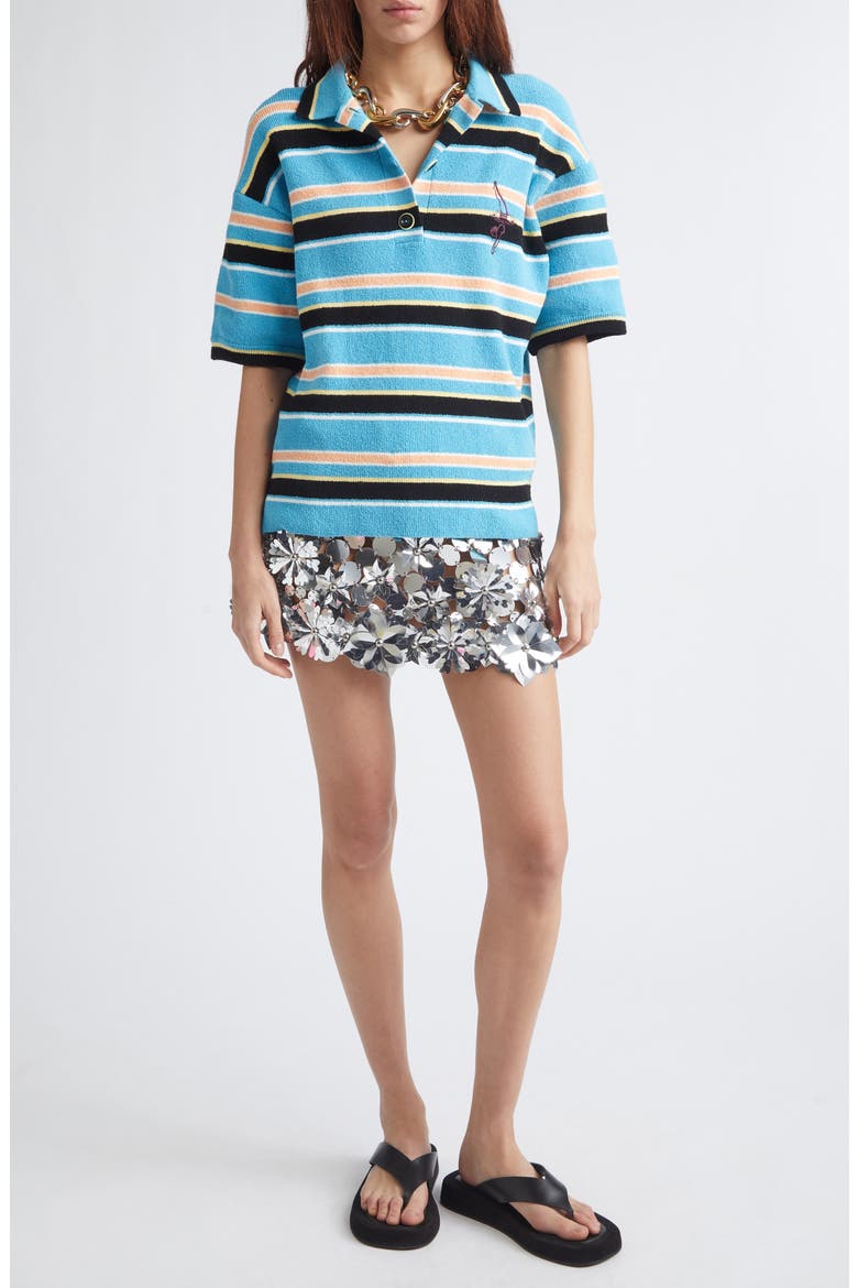 Stripe Terry Cloth Polo, Alternate, color, RAYURES EPONGE BLEU/ NOIR