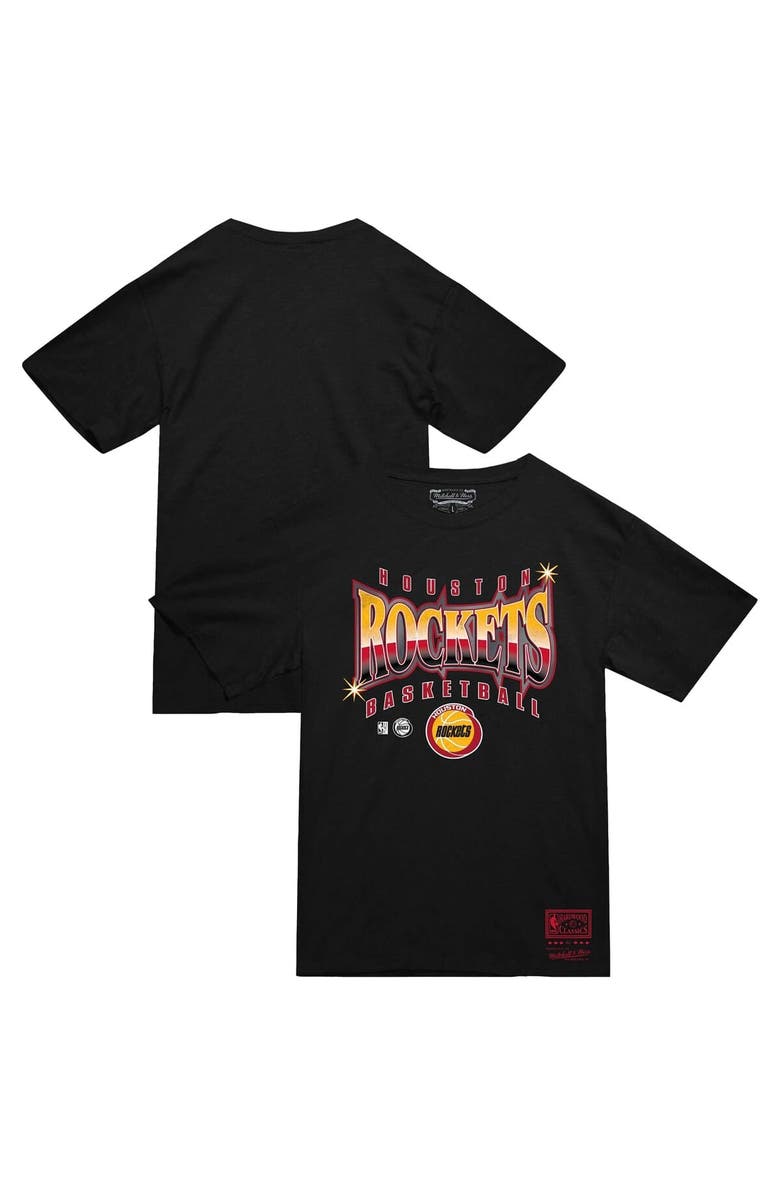 Mitchell & Ness Men's Mitchell & Ness  Black Houston Rockets Worldwide Collection Glow Up T-Shirt, Alternate, color, Black