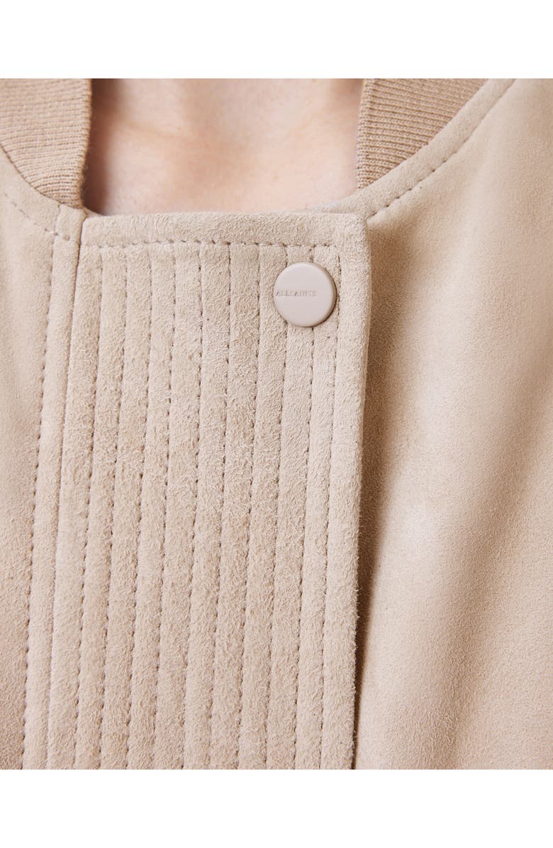 AllSaints Sofi Suede Bomber Vest, Alternate, color, 