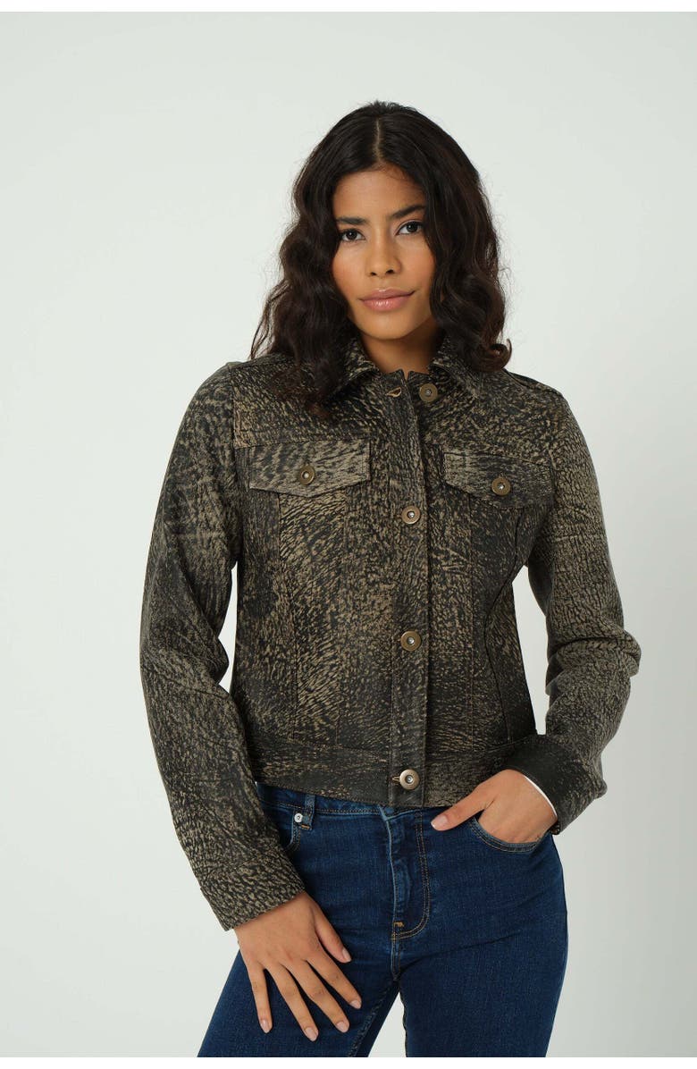 Furniq UK Arabella Textured Leather Jacket, Main, color, Black