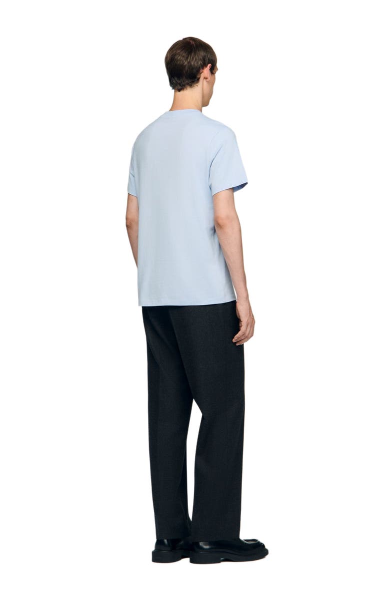 SANDRO T-shirt with heart patch, Alternate, color, Sky Blue