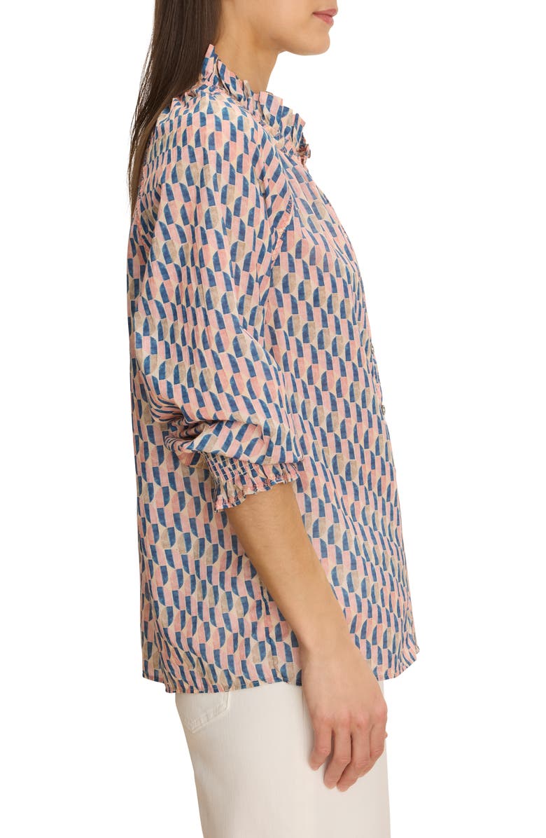 NIC+ZOE Sideways Cotton Crinkle Button-Up Shirt, Alternate, color, Pink Multi