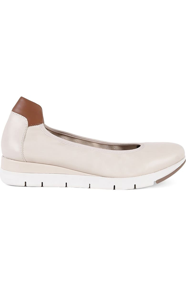 Menina Step Promenade Leather Comfort Flat, Main, color, Beige