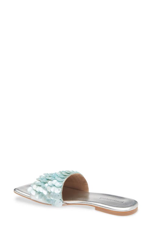 Jeffrey Campbell Fishy Slide Sandal In Blue Silver Combo