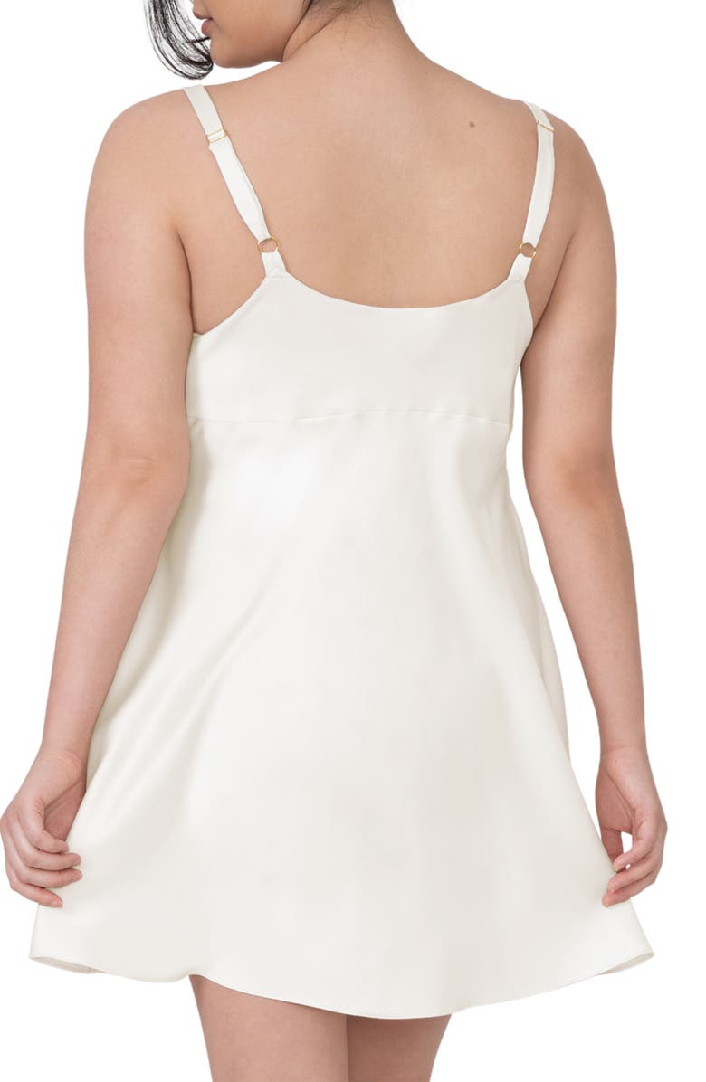 Rya Collection Heavenly Charmeuse Chemise, Alternate, color, Ivory