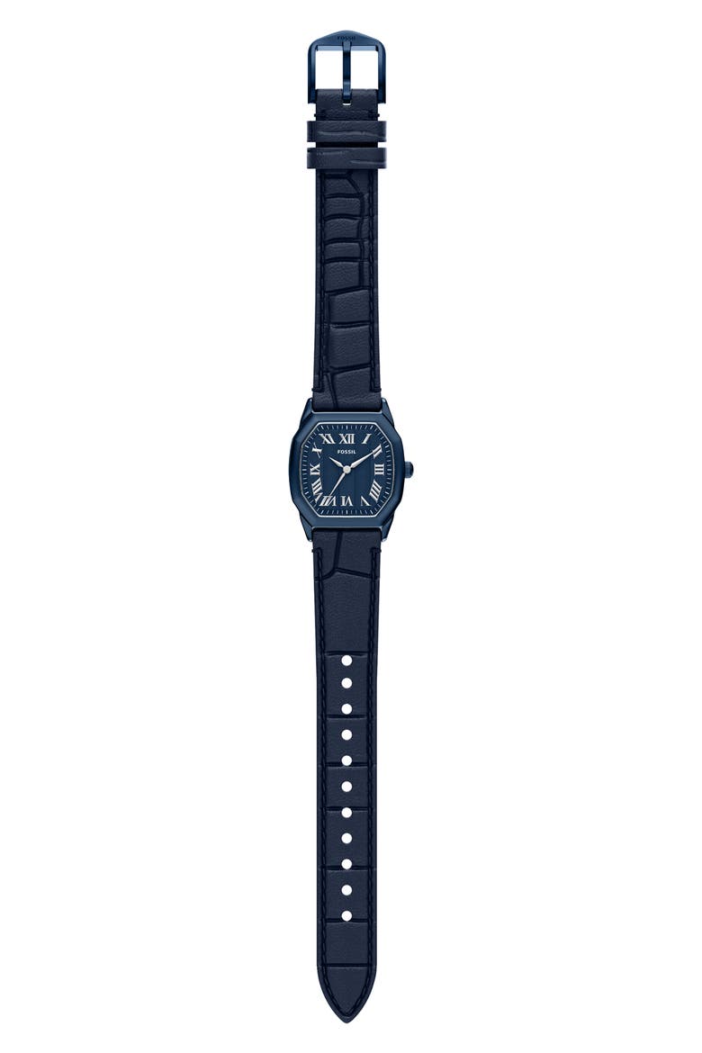 Harlow Navy Leather Strap Watch, 32mm, Alternate, color, NAVY