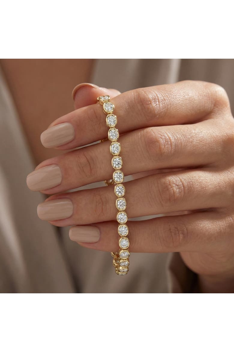 5Ct Diamond Half Bezel Tennis Bracelet 14k or Gold 7" Lab Grown, Alternate, color, 14k White Gold