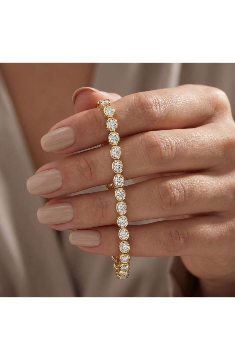 Bliss Diamond 5Ct Diamond Half Bezel Tennis Bracelet 14k or Gold 7" Lab Grown, Alternate, color, 14K Yellow Gold