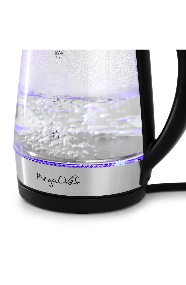 Megachef 1.8 Quart Glass and Stainless Steel Electric Tea Kettle in Silver, Alternate, color, Grey