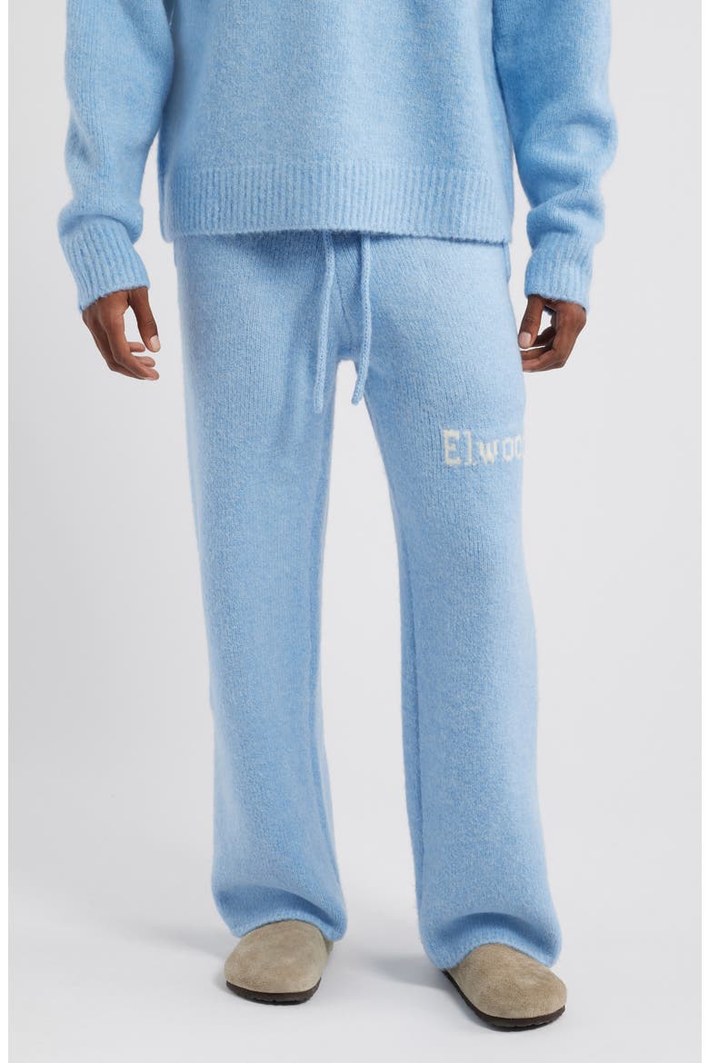 Intarsia Logo Baggy Sweatpants, Main, color, BABY BLUE