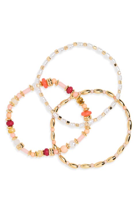 Set of 3 Stretchy Beaded Bracelets