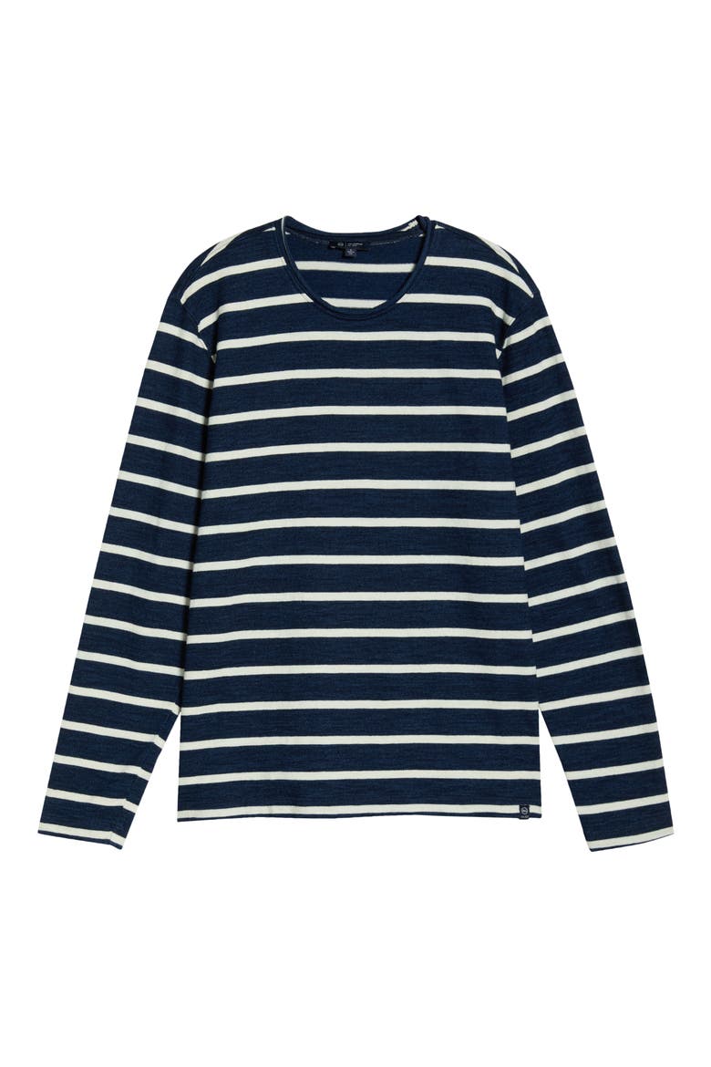 Danny Stripe Long Sleeve Top, Alternate, color, NAVY/NATURAL STRIPE