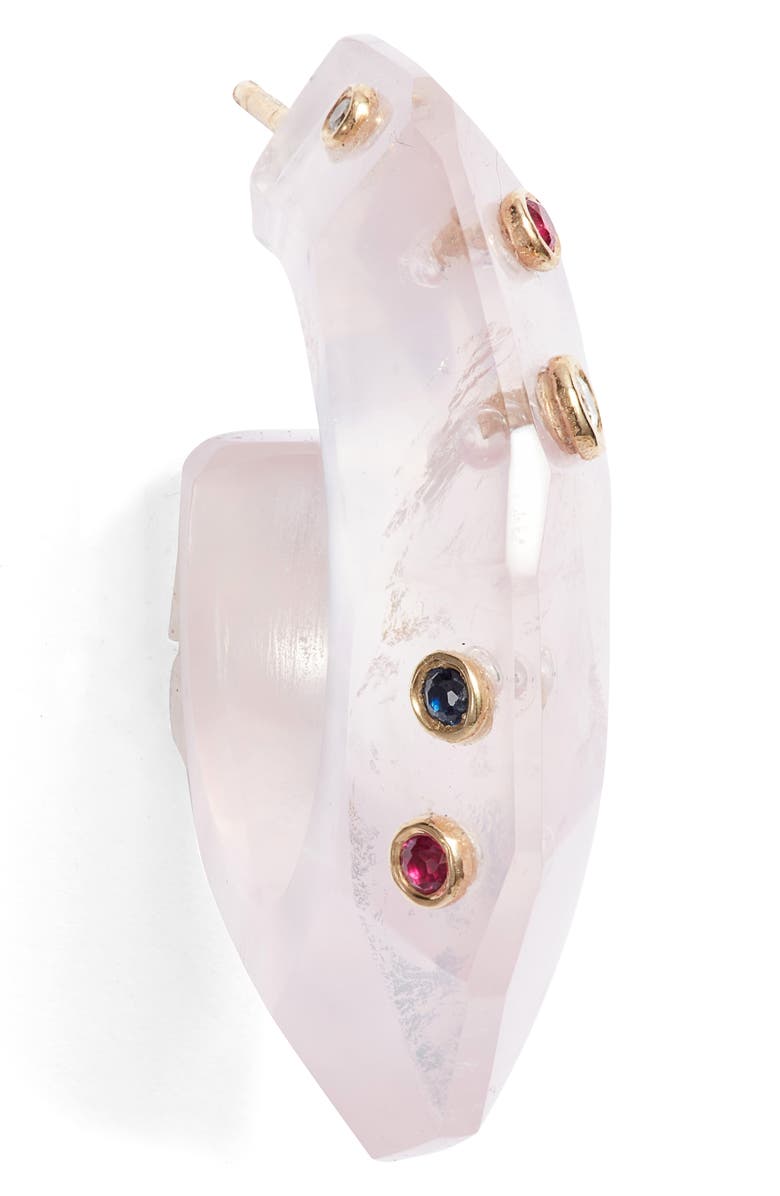 Bleecker & Prince Bubblegum Stone Hoop Earrings, Alternate, color, 