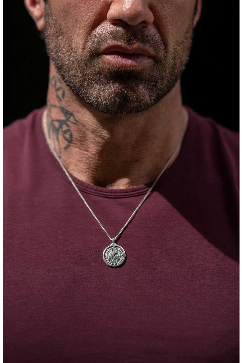 Men's Spartan Pendant Necklace, Alternate, color, SILVER