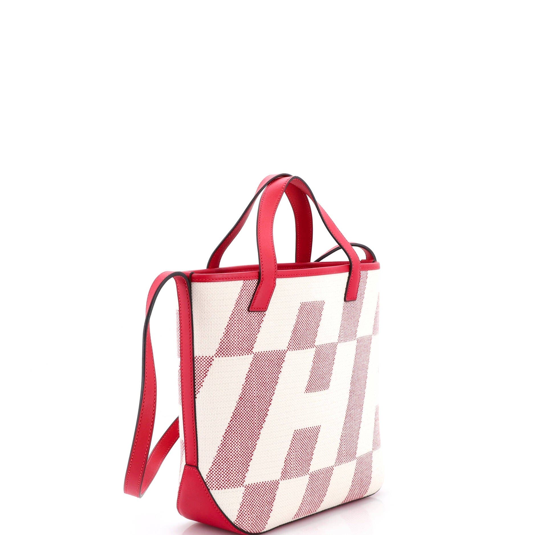 Pre-Owned Hermes Cabas H en Biais Tote Canvas with Leather 27, Alternate, color, Framboise